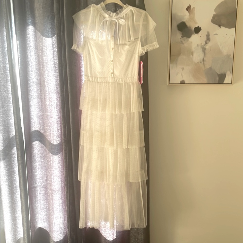 Elegant White Tiered Dress